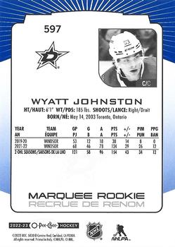 2022-23 O-Pee-Chee - Blue Border #597 Wyatt Johnston Back