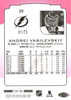 2022-23 O-Pee-Chee - Neon Pink Border #39 Andrei Vasilevskiy Back