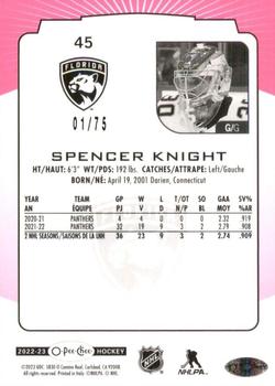 2022-23 O-Pee-Chee - Neon Pink Border #45 Spencer Knight Back