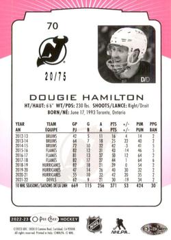 2022-23 O-Pee-Chee - Neon Pink Border #70 Dougie Hamilton Back