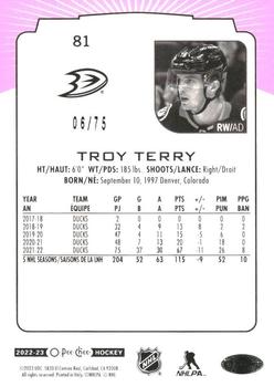 2022-23 O-Pee-Chee - Neon Pink Border #81 Troy Terry Back
