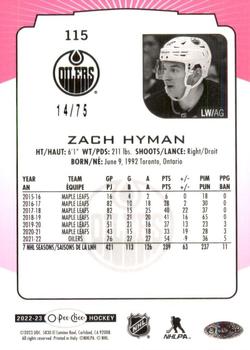 2022-23 O-Pee-Chee - Neon Pink Border #115 Zach Hyman Back