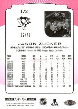 2022-23 O-Pee-Chee - Neon Pink Border #172 Jason Zucker Back