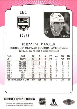 2022-23 O-Pee-Chee - Neon Pink Border #181 Kevin Fiala Back