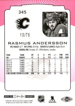 2022-23 O-Pee-Chee - Neon Pink Border #345 Rasmus Andersson Back