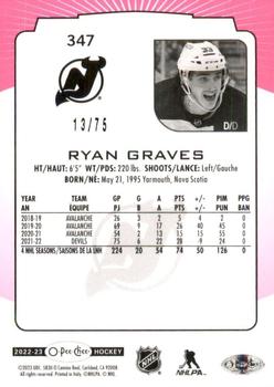 2022-23 O-Pee-Chee - Neon Pink Border #347 Ryan Graves Back