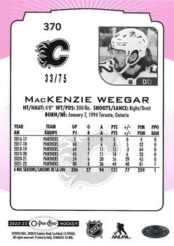 2022-23 O-Pee-Chee - Neon Pink Border #370 MacKenzie Weegar Back