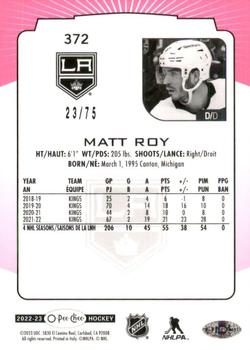 2022-23 O-Pee-Chee - Neon Pink Border #372 Matt Roy Back