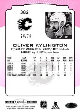 2022-23 O-Pee-Chee - Neon Pink Border #382 Oliver Kylington Back