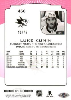 2022-23 O-Pee-Chee - Neon Pink Border #460 Luke Kunin Back