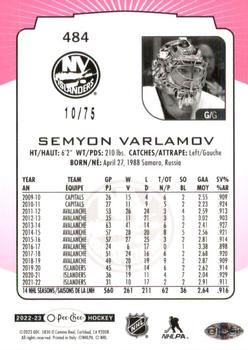 2022-23 O-Pee-Chee - Neon Pink Border #484 Semyon Varlamov Back