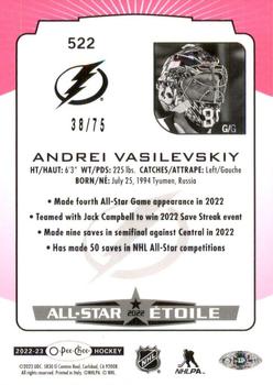 2022-23 O-Pee-Chee - Neon Pink Border #522 Andrei Vasilevskiy Back