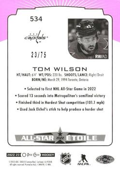 2022-23 O-Pee-Chee - Neon Pink Border #534 Tom Wilson Back