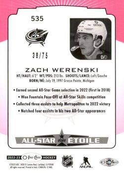 2022-23 O-Pee-Chee - Neon Pink Border #535 Zach Werenski Back