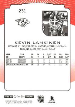 2022-23 O-Pee-Chee - Red Border #231 Kevin Lankinen Back