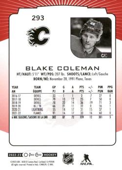 2022-23 O-Pee-Chee - Red Border #293 Blake Coleman Back