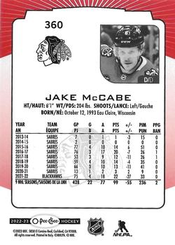 2022-23 O-Pee-Chee - Red Border #360 Jake McCabe Back