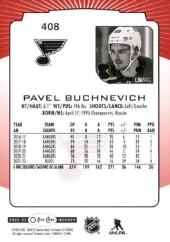 2022-23 O-Pee-Chee - Red Border #408 Pavel Buchnevich Back