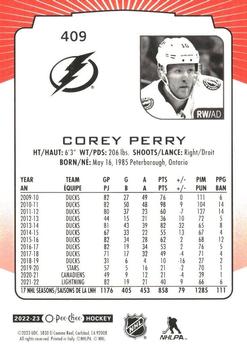 2022-23 O-Pee-Chee - Red Border #409 Corey Perry Back