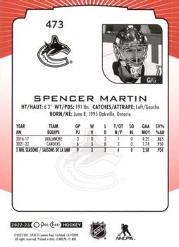 2022-23 O-Pee-Chee - Red Border #473 Spencer Martin Back