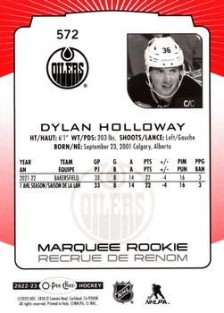 2022-23 O-Pee-Chee - Red Border #572 Dylan Holloway Back