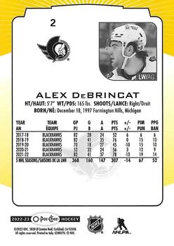 2022-23 O-Pee-Chee - Yellow Border #2 Alex DeBrincat Back