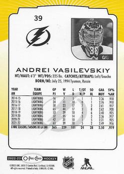2022-23 O-Pee-Chee - Yellow Border #39 Andrei Vasilevskiy Back