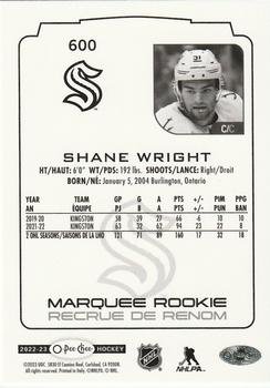 2022-23 O-Pee-Chee - Rainbow #600 Shane Wright Back