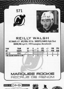 2022-23 O-Pee-Chee - Rainbow Black #571 Reilly Walsh Back