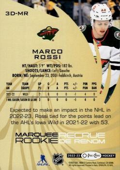 2022-23 O-Pee-Chee - 3-D Marquee Rookies #3D-MR Marco Rossi Back