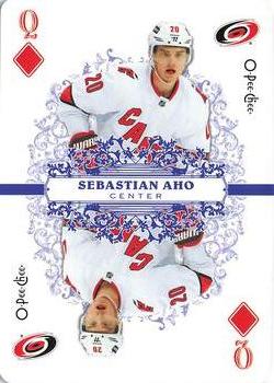 2022-23 O-Pee-Chee - Playing Cards #Q♦ Sebastian Aho Front