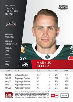 2022-23 Playercards (DEL) #1 Markus Keller Back