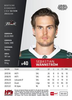 2022-23 Playercards (DEL) #23 Sebastian Wännström Back
