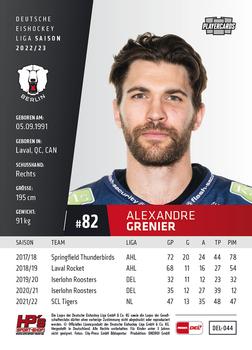 2022-23 Playercards (DEL) #44 Alexandre Grenier Back