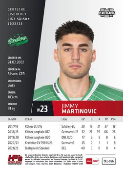2022-23 Playercards (DEL) #56 Jimmy Martinovic Back