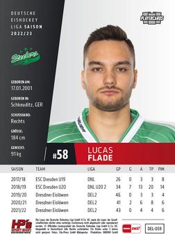 2022-23 Playercards (DEL) #59 Lucas Flade Back