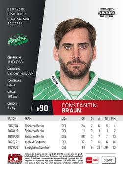 2022-23 Playercards (DEL) #61 Constantin Braun Back
