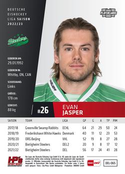 2022-23 Playercards (DEL) #65 Evan Jasper Back