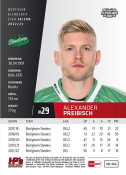 2022-23 Playercards (DEL) #66 Alexander Preibisch Back