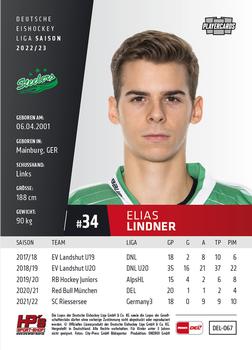 2022-23 Playercards (DEL) #67 Elias Lindner Back