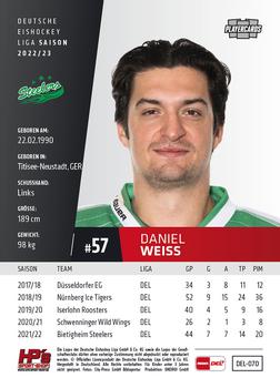 2022-23 Playercards (DEL) #70 Daniel Weiss Back