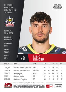 2022-23 Playercards (DEL) #86 Nino Kinder Back