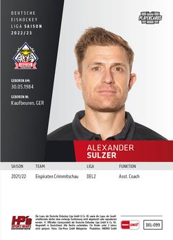 2022-23 Playercards (DEL) #99 Alexander Sulzer Back
