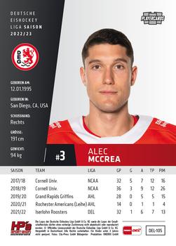 2022-23 Playercards (DEL) #105 Alec Mccrea Back