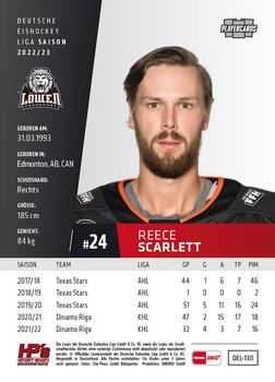 2022-23 Playercards (DEL) #130 Reece Scarlett Back