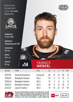 2022-23 Playercards (DEL) #137 Yannick Wenzel Back
