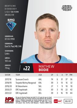 2022-23 Playercards (DEL) #157 Mathew Bodie Back