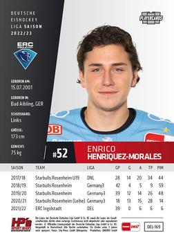 2022-23 Playercards (DEL) #169 Enrico Henriquez-Morales Back