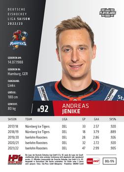 2022-23 Playercards (DEL) #176 Andreas Jenike Back