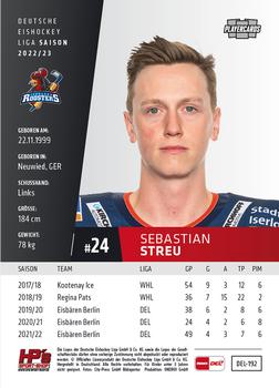 2022-23 Playercards (DEL) #192 Sebastian Streu Back